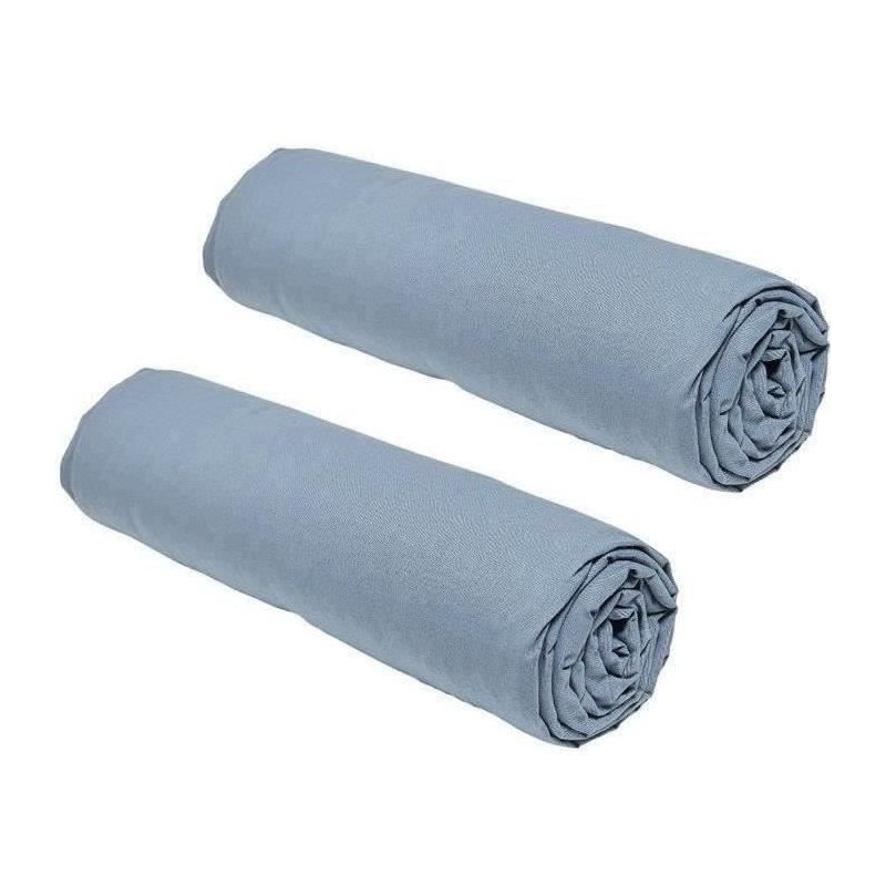 Lot de 2 draps housses TODAY Essential - 140 x 190 cm - 2 personnes - Lot de 2 draps housses TODAY Essential - 140 x 190 cm - 2 personnes -