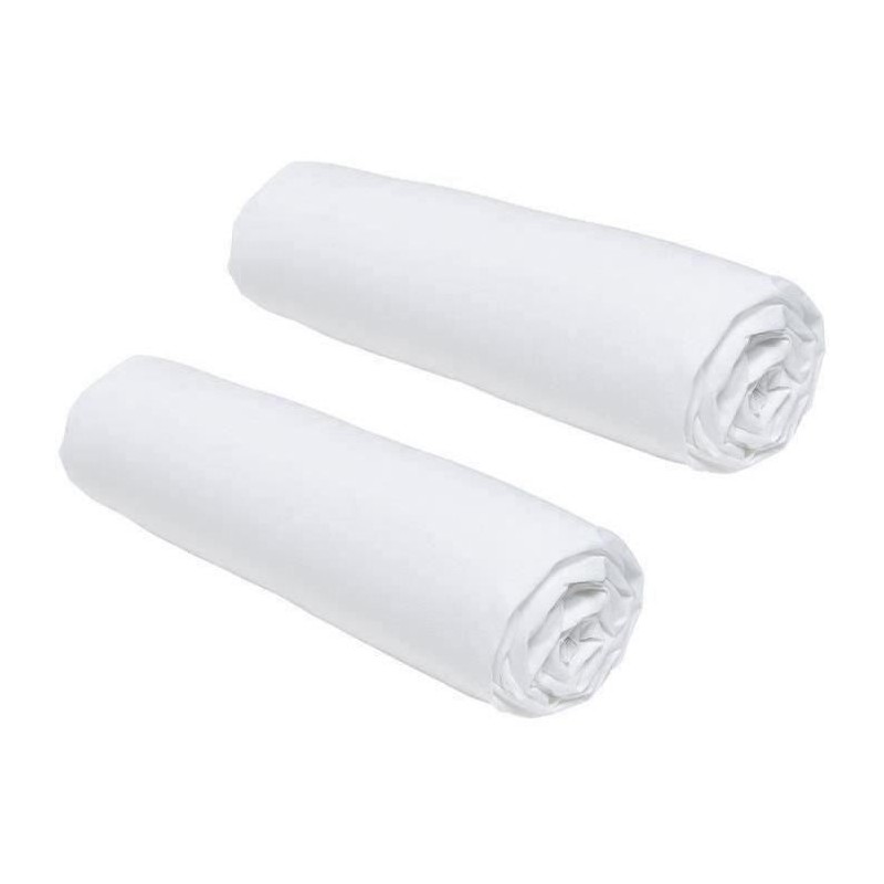 Lot de 2 draps housses TODAY Essential - 140 x 190 cm - 2 personnes - Lot de 2 draps housses TODAY Essential - 140 x 190 cm - 2 personnes -
