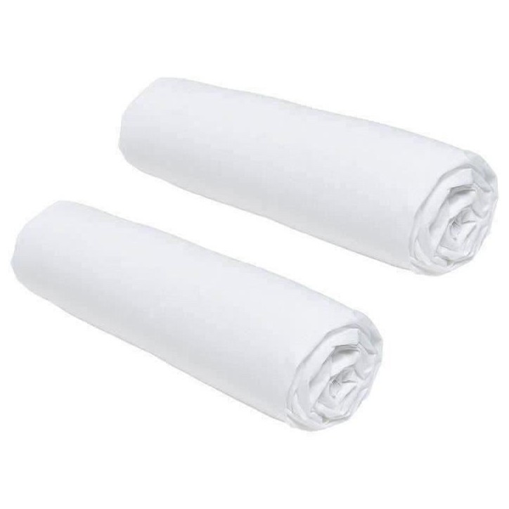 Lot de 2 draps housses TODAY Essential - 160 x 200 cm - 2 personnes - 100% Coton - Craie Lot de 2 draps housses TODAY Essential - 160 x 200 cm - 2 personnes - 100% Coton - Craie