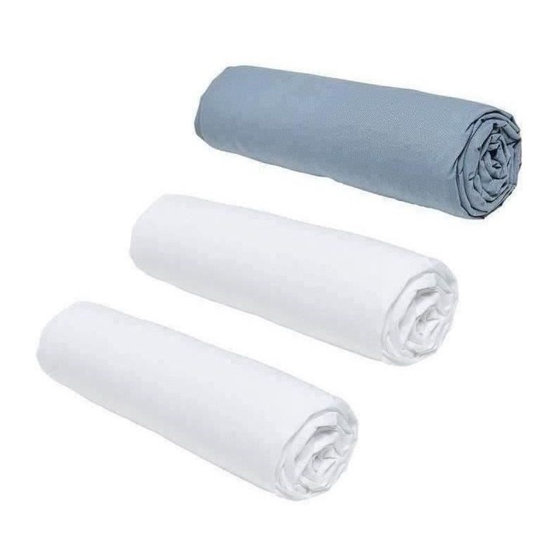 Lot de 3 draps housses TODAY Essential - 160 x 200 cm - 2 personnes - Lot de 3 draps housses TODAY Essential - 160 x 200 cm - 2 personnes -