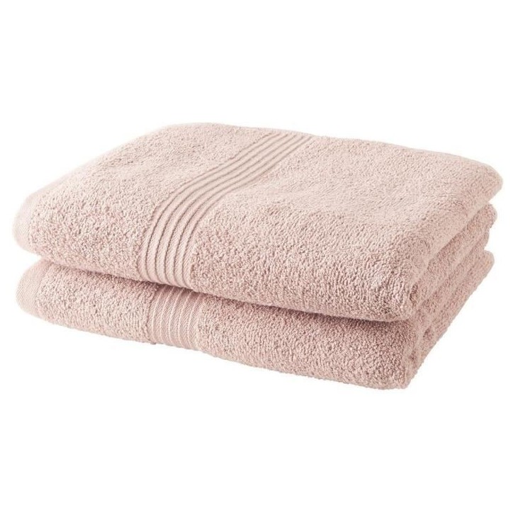 Lot de 2 serviettes de toilette TODAY 50x90 cm 100% Coton - Rose des sables Lot de 2 serviettes de toilette TODAY 50x90 cm 100% Coton - Rose des sables
