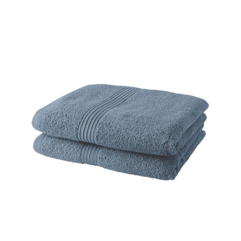 Lot de 2 serviettes de toilette TODAY 50x90 cm 100% Coton - Denim Lot de 2 serviettes de toilette TODAY 50x90 cm 100% Coton - Denim