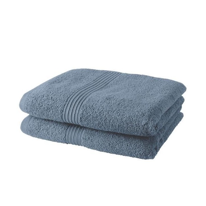 Lot de 2 serviettes de toilette TODAY 50x90 cm 100% Coton - Denim