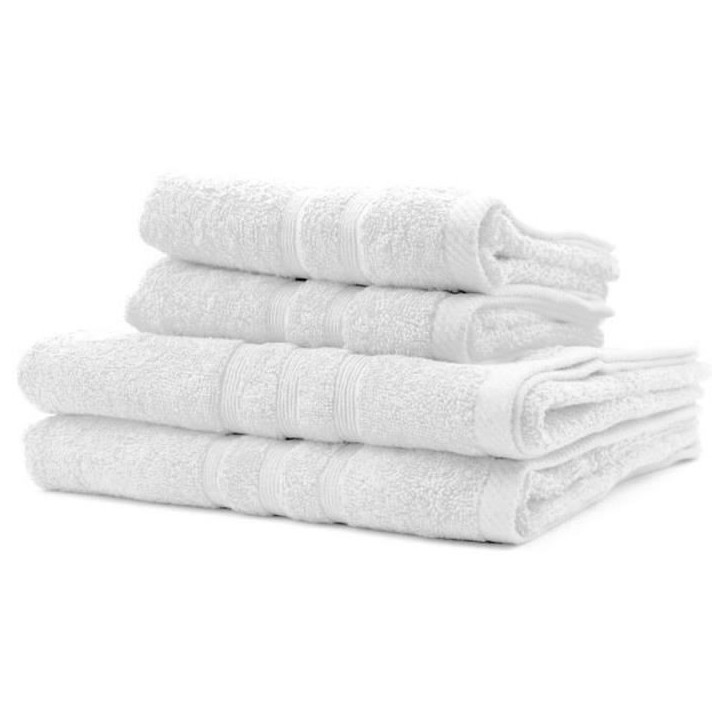2 Serviettes de bain TODAY 50x90 + 2 Draps de bain 70x130 cm 100% Coton - Craie