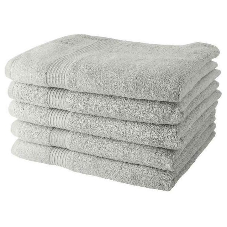 Lot de 5 Draps de Bain TODAY 70x130 cm 100% Coton - Craie Lot de 5 Draps de Bain TODAY 70x130 cm 100% Coton - Craie