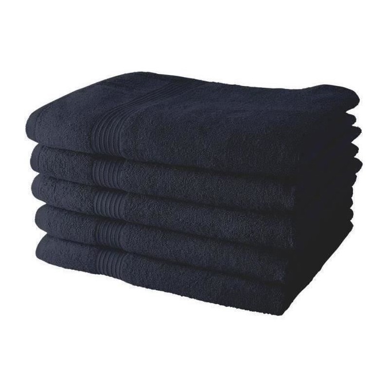 Lot de 5 Draps de Bain TODAY 70x130 cm 100% Coton - Navy Lot de 5 Draps de Bain TODAY 70x130 cm 100% Coton - Navy