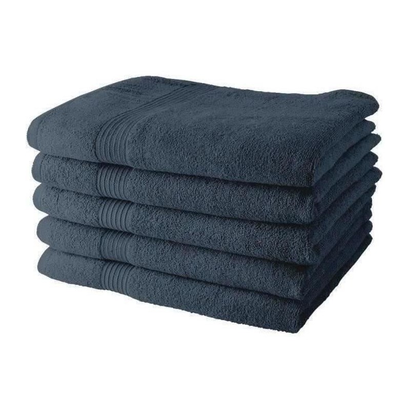 Lot de 5 Draps de Bain TODAY 70x130 cm 100% Coton - Denim Lot de 5 Draps de Bain TODAY 70x130 cm 100% Coton - Denim