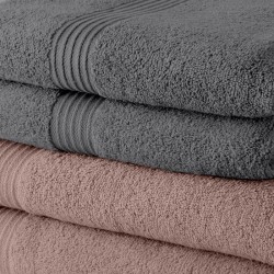 Lot de 5 Draps de Bain TODAY 70x130 cm 100% Coton - 3 roses des sables