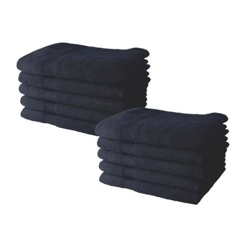 Lot de 10 serviettes de Toilette TODAY 50x90 cm 100% Coton - Navy Lot de 10 serviettes de Toilette TODAY 50x90 cm 100% Coton - Navy