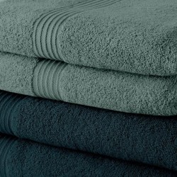 Lot de 10 serviettes de Toilette TODAY 50x90 cm 100% Coton - 5 paon +