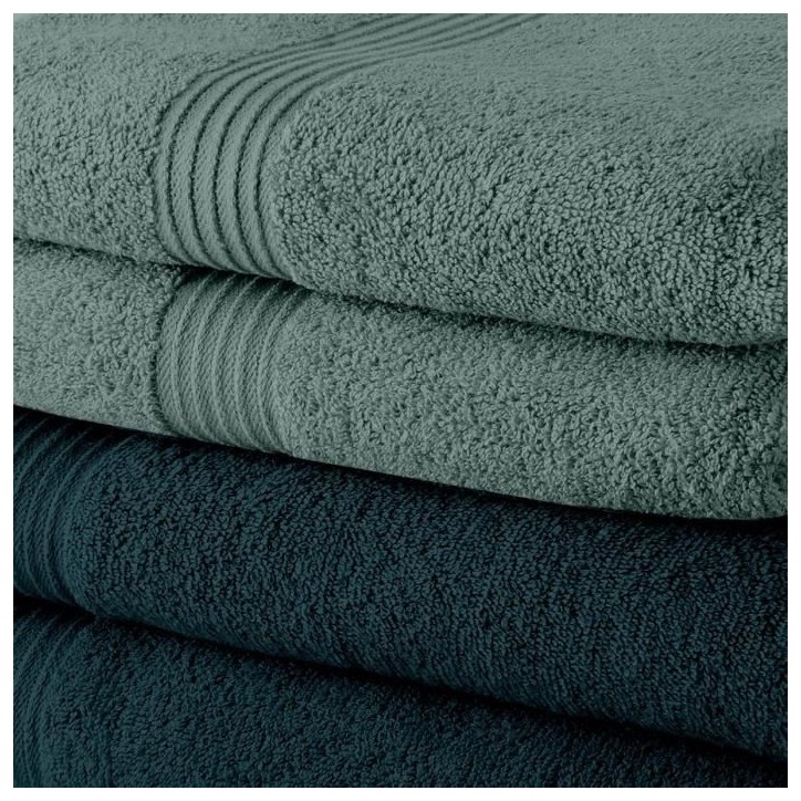 Lot de 10 serviettes de Toilette TODAY 50x90 cm 100% Coton - 5 paon + 5 celadon Lot de 10 serviettes de Toilette TODAY 50x90 cm 100% Coton - 5 paon + 5 celadon