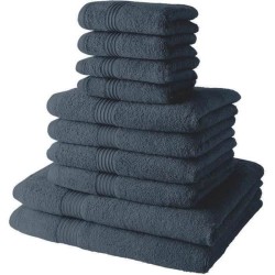 Lot de 10 serviettes de bain TODAY comprenant 4 serviettes 30x50 + 4 s