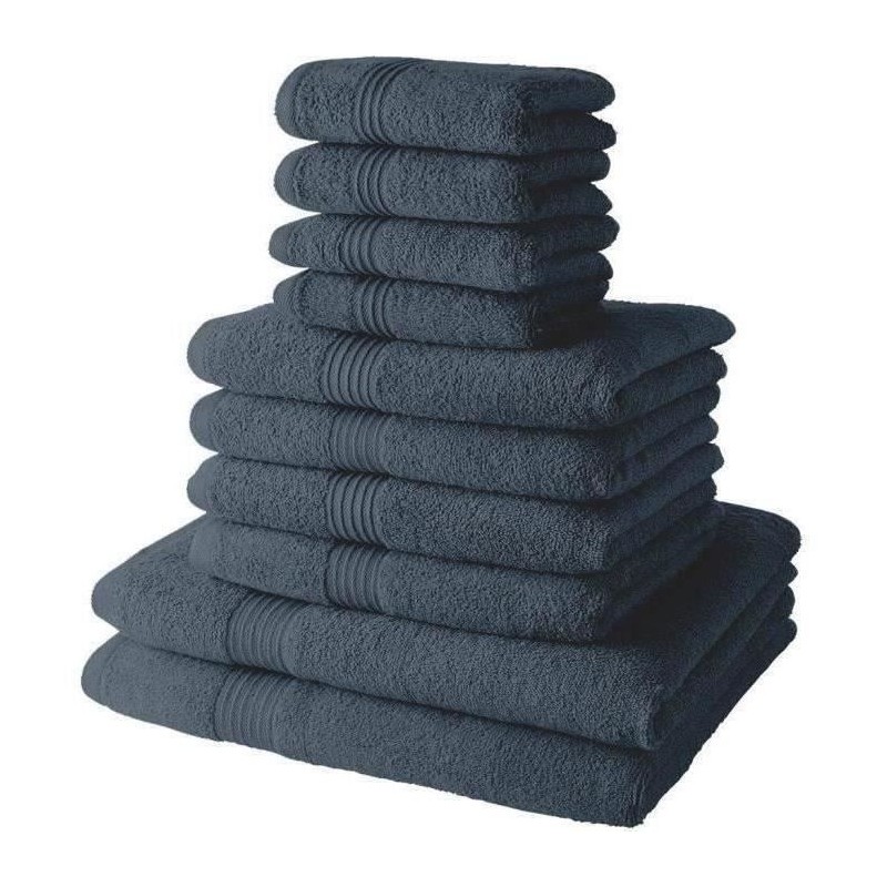 Lot de 10 serviettes de bain TODAY comprenant 4 serviettes 30x50 + 4 s