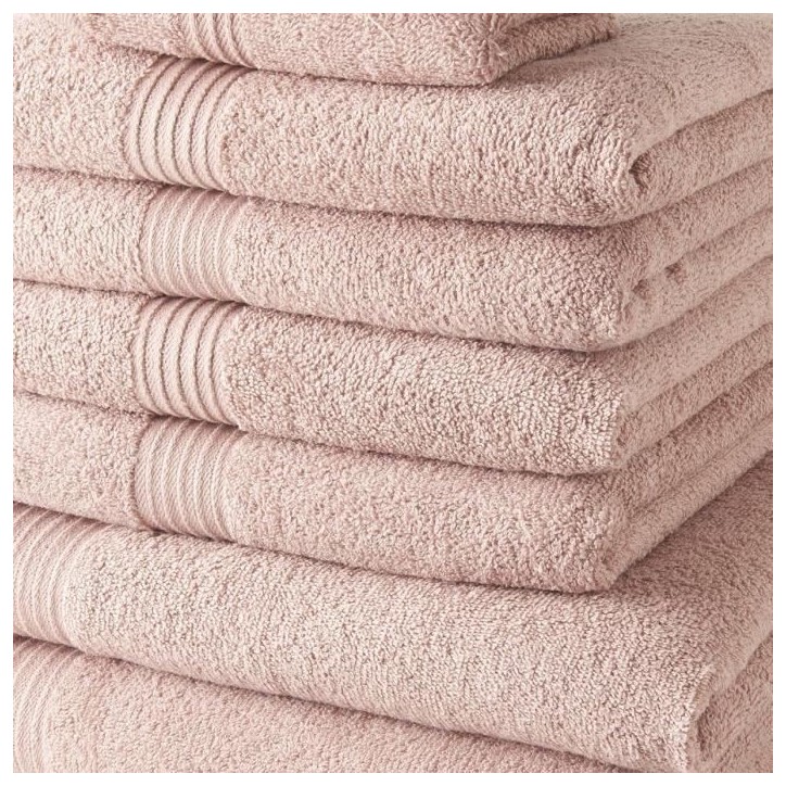 Lot de 10 serviettes de bain TODAY comprenant 4 serviettes 30x50 + 4 serveites 50x90 + 2 Draps de bain 70x130 cm 100% Coton - Ro