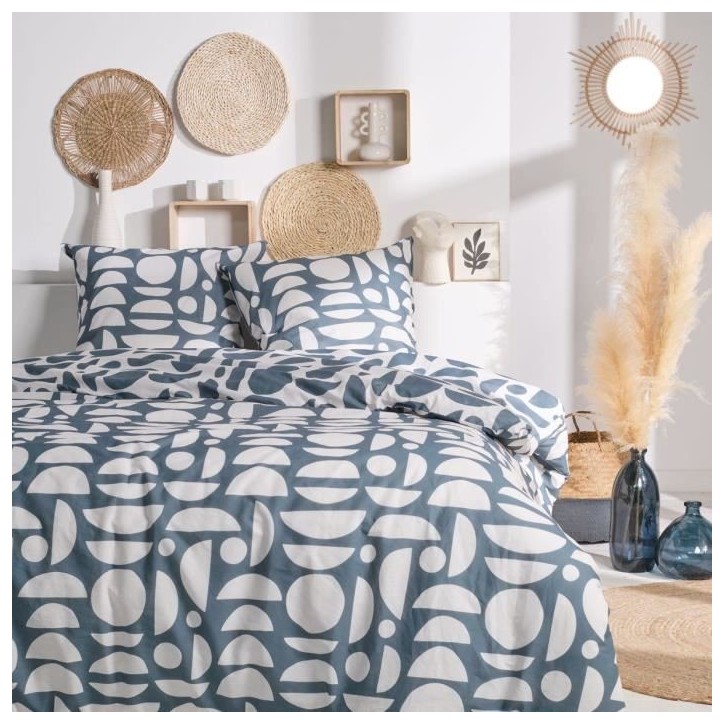 PARURE DE LIT TODAY - HOUSSE DE COUETTE 220X240 + 2 TAIES D OREILLER 63X63 - 100% COTON 57 fils - SUNSHINE 14.22