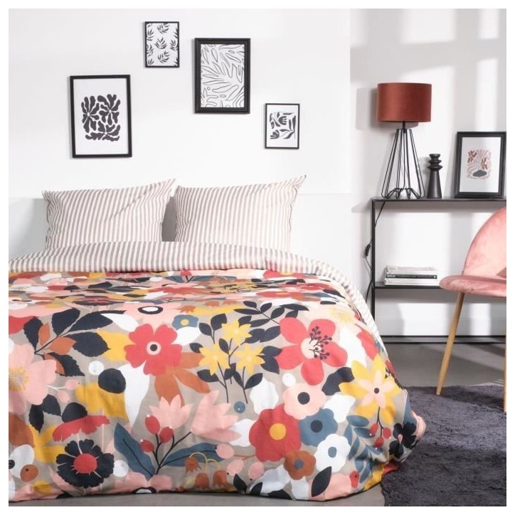 Parure de lit - TODAY - Sunshine - 122793 - 2 personnes - 240x220cm - Coton - Imprimé 14.17