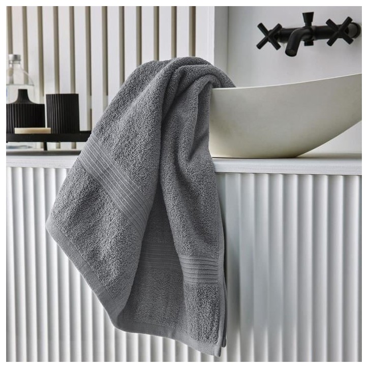 TODAY Essential - Drap de bain 70x130 cm 100% Coton coloris acier TODAY Essential - Drap de bain 70x130 cm 100% Coton coloris acier