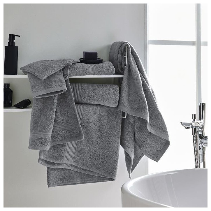 TODAY Essential - Maxi drap de bain 90x150 cm 100% Coton coloris acier TODAY Essential - Maxi drap de bain 90x150 cm 100% Coton coloris acier