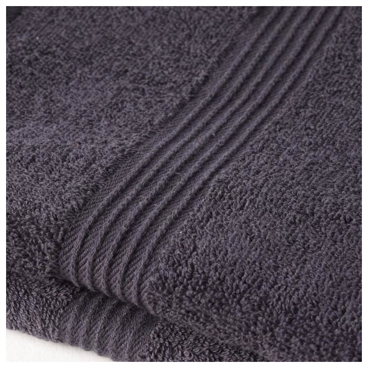 TODAY Essential - Lot de 2 serviettes de toilette 50x90 cm 100% Coton coloris fusain TODAY Essential - Lot de 2 serviettes de toilette 50x90 cm 100% Coton coloris fusain