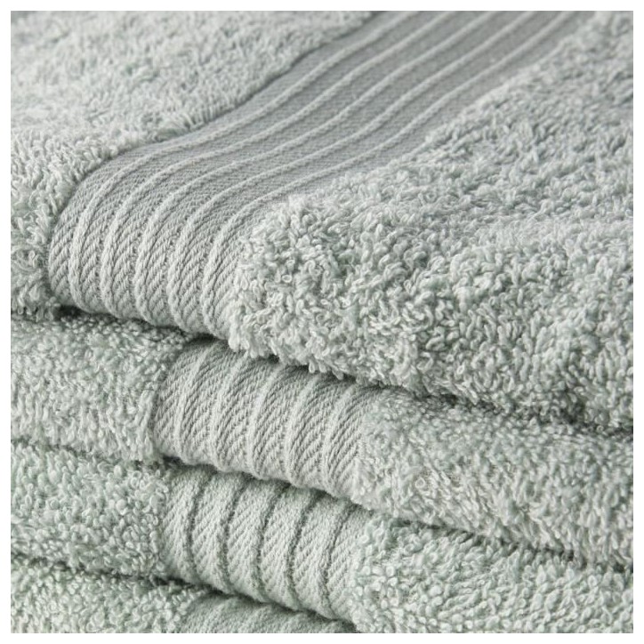 TODAY Essential - Lot de 5 draps de bain 70x130 cm 100% Coton coloris céladon TODAY Essential - Lot de 5 draps de bain 70x130 cm 100% Coton coloris céladon