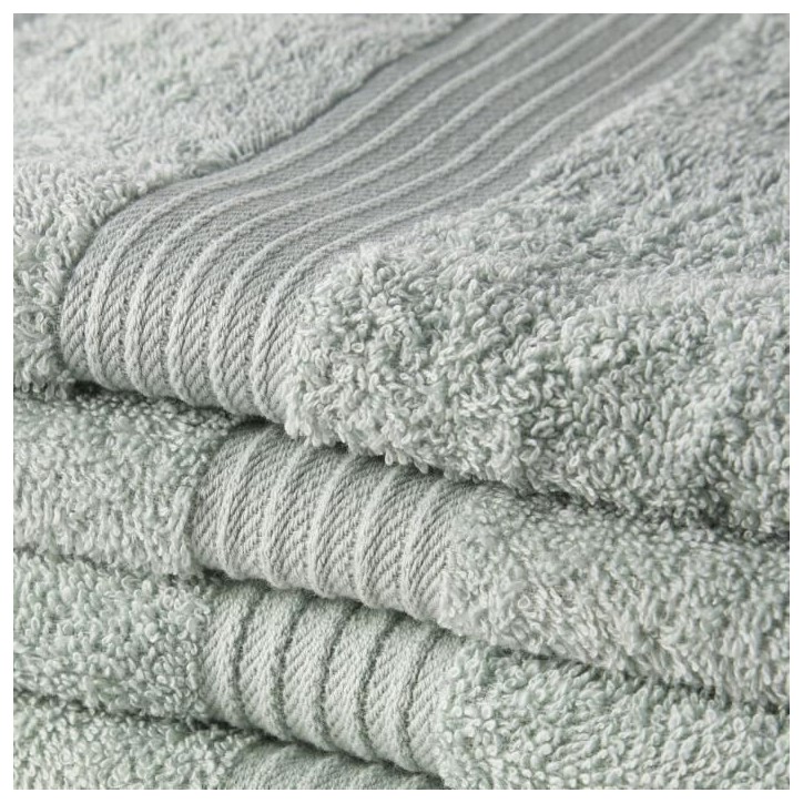 TODAY Essential - Lot de 10 serviettes de toilette 50x90 cm 100% Coton coloris céladon TODAY Essential - Lot de 10 serviettes de toilette 50x90 cm 100% Coton coloris céladon