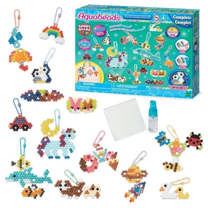 Aquabeads Mes porte-clés et suspensions, Coffret création, perles qui collent avec de l'eau, 35025, des 4 ans Aquabeads Mes porte-clés et suspensions, Coffret création, perles qui collent avec de l'eau, 35025, des 4 ans