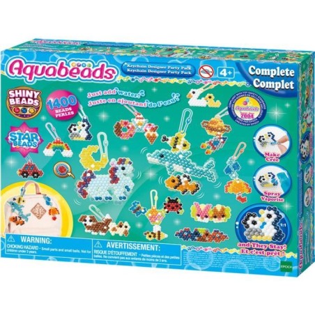 Aquabeads Mes porte-clés et suspensions, Coffret création, perles qui collent avec de l'eau, 35025, des 4 ans