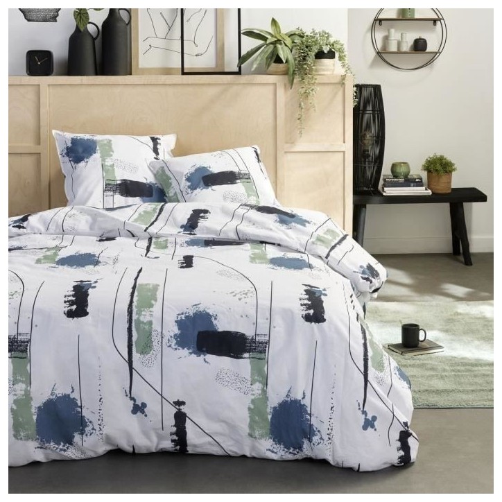 Parure de lit 2 personnes - TODAY - Sunshine 16.2 - 220 x 240 cm - 100% Coton imprimé