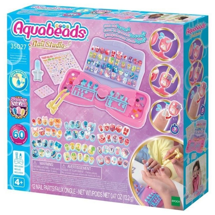 Jeu de Manucure - AQUABEADS - Mon Studio d'Ongles a Décorer - Sécurité et Autonomie, Poudre Magique Jeu de Manucure - AQUABEADS - Mon Studio d'Ongles a Décorer - Sécurité et Autonomie, Poudre Magique