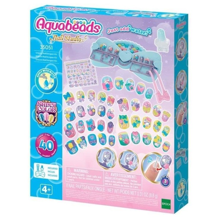 Mon kit de manucure - AQUABEADS - Licorne - 40 ongles - Stickers Mon kit de manucure - AQUABEADS - Licorne - 40 ongles - Stickers