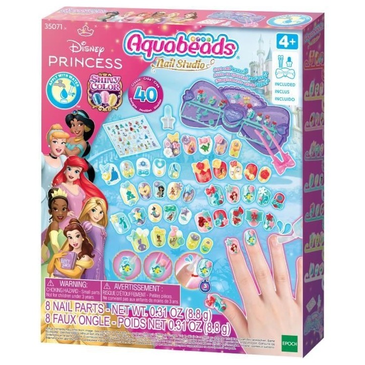 Aquabeads Le coffret de manucure des Princesses Disney, perles qui collent avec de l'eau, 35071, Des 4 ans Aquabeads Le coffret de manucure des Princesses Disney, perles qui collent avec de l'eau, 35071, Des 4 ans