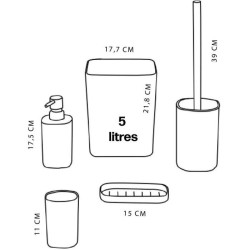 Set de 5 acc SDB - TODAY - UTILITY - Distr de savon, porte-brosse a de