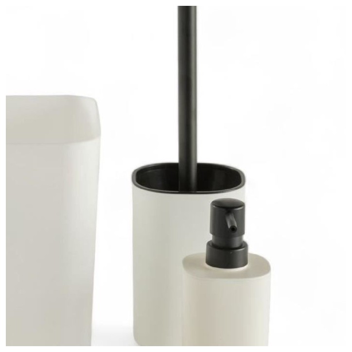 Set de 5 acc SDB - TODAY - UTILITY - Distr de savon, porte-brosse a dents, porte savon, brosse WC, poubelle - White
