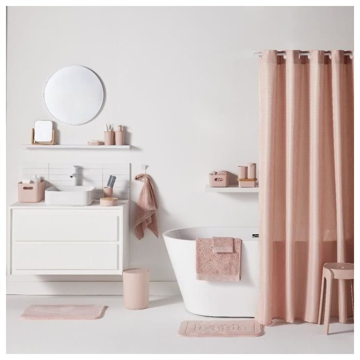 Lot de 6 acc SDB - TODAY - UTILITY - Dist savon, gobelet, porte-brosse a dents, porte savon, brosse WC, poubelle - Pink Lot de 6 acc SDB - TODAY - UTILITY - Dist savon, gobelet, porte-brosse a dents, porte savon, brosse WC, poubelle - Pink
