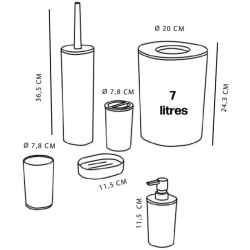 Lot de 6 acc SDB - TODAY - UTILITY - Dist savon, gobelet, porte-brosse