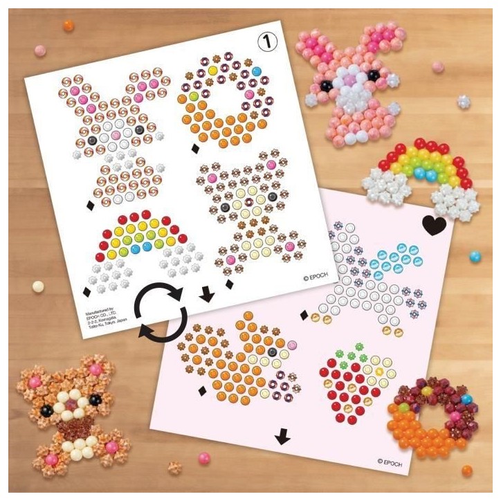 Aquabeads L'atelier d'initiation, Coffret 900 perles de 25 couleurs, perles qui collent avec de l'eau, 35087, Des 4 ans