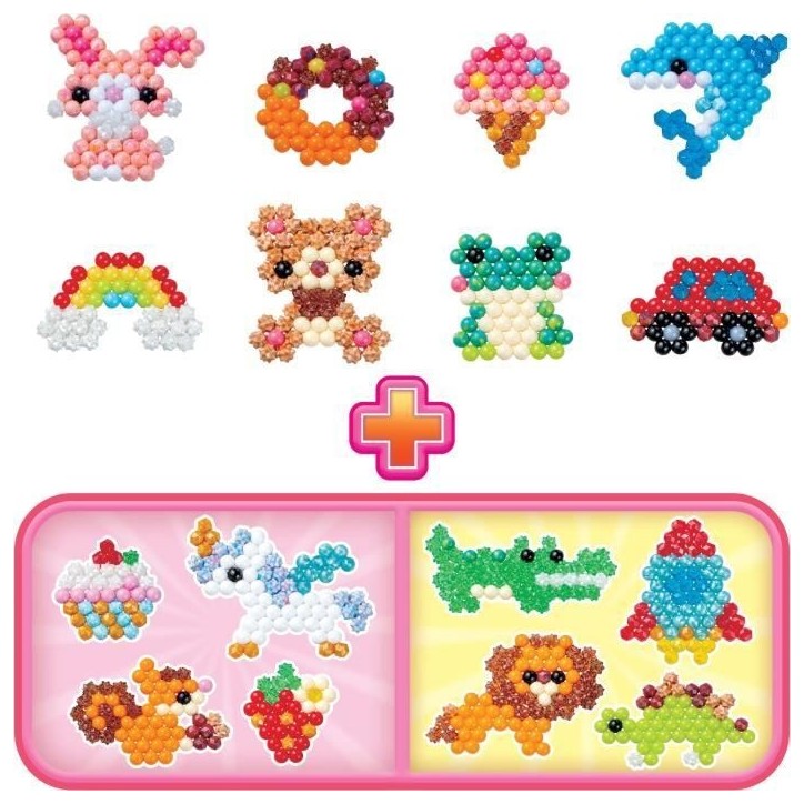 Aquabeads L'atelier d'initiation, Coffret 900 perles de 25 couleurs, perles qui collent avec de l'eau, 35087, Des 4 ans