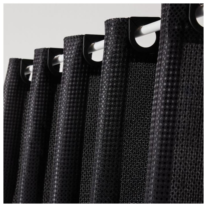 Rideau de douche gauffré - Black - Polyester - 180 x 200 cm - 12 crochets - UTILITY - TODAY Rideau de douche gauffré - Black - Polyester - 180 x 200 cm - 12 crochets - UTILITY - TODAY