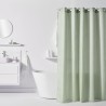 Rideau de douche gauffré - Green - Polyester - 180 x 200 cm - 12 croc