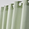 Rideau de douche gauffré - Green - Polyester - 180 x 200 cm - 12 croc