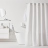 Rideau de douche gauffré - White - Polyester - 180 x 200 cm - 12 croc