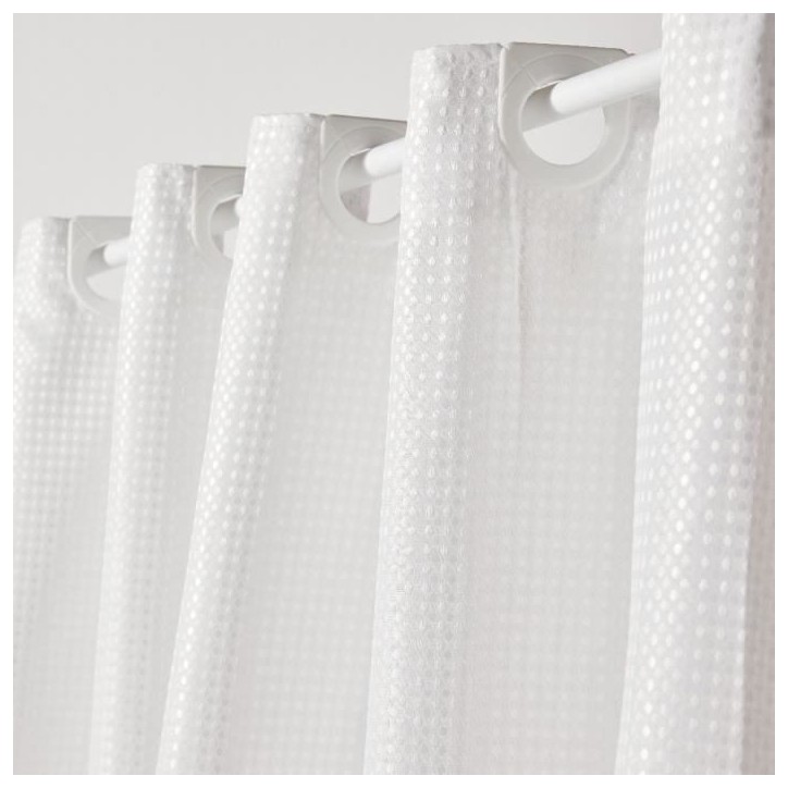 Rideau de douche gauffré - White - Polyester - 180 x 200 cm - 12 crochets - UTILITY - TODAY