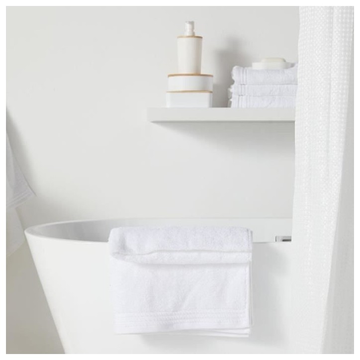 Rideau de douche gauffré - White - Polyester - 180 x 200 cm - 12 crochets - UTILITY - TODAY