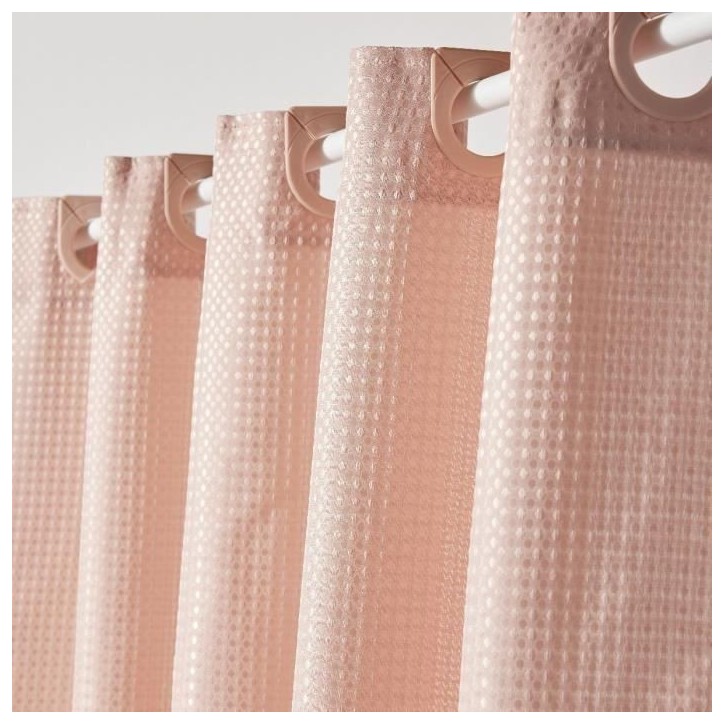 Rideau de douche gauffré - Pink - Polyester - 180 x 200 cm - 12 crochets - UTILITY - TODAY