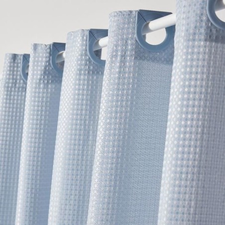 Rideau de douche gauffré - Blue - Polyester - 180 x 200 cm - 12 crochets - UTILITY - TODAY