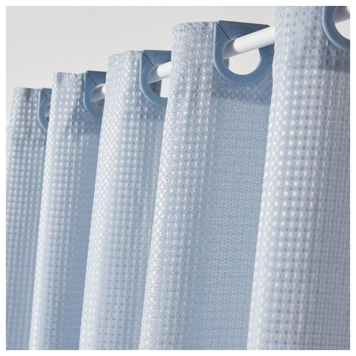 Rideau de douche gauffré - Blue - Polyester - 180 x 200 cm - 12 crochets - UTILITY - TODAY