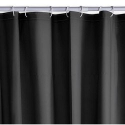 Rideau de douche gauffré - Black - PEVA - 180 x 200 cm - 12 crochets