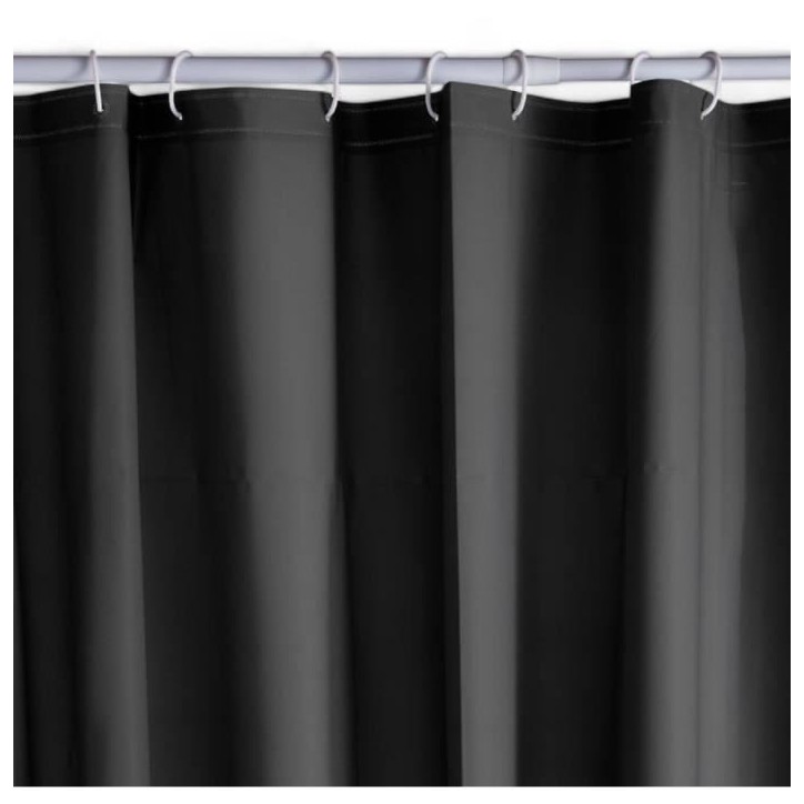 Rideau de douche gauffré - Black - PEVA - 180 x 200 cm - 12 crochets - UTILITY - TODAY