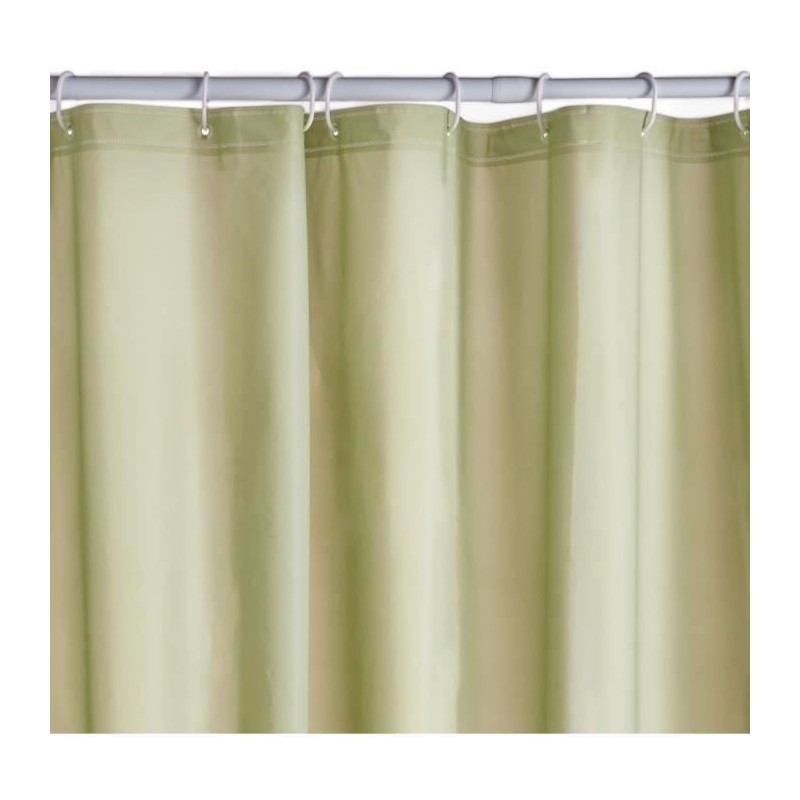 Rideau de douche gauffré - Green - PEVA - 180 x 200 cm - 12 crochets