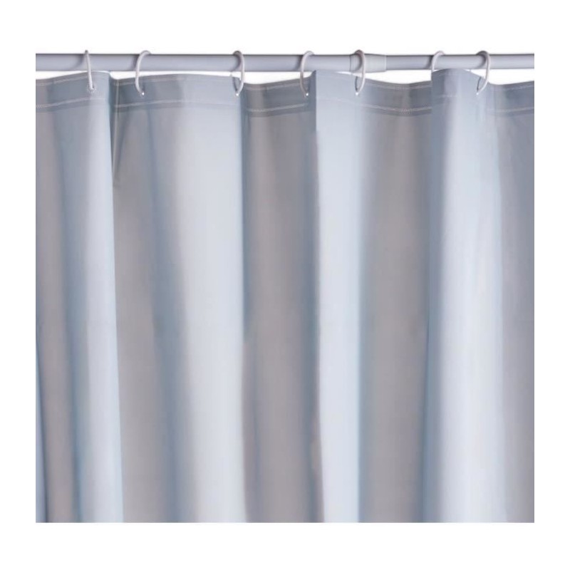 Rideau de douche gauffré - Blue - PEVA - 180 x 200 cm - 12 crochets -